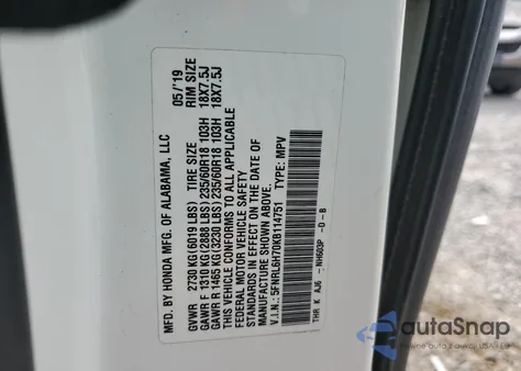 2019 Honda Odyssey Exl из США, поврежденный, VIN 5FNRL6H70KB114751